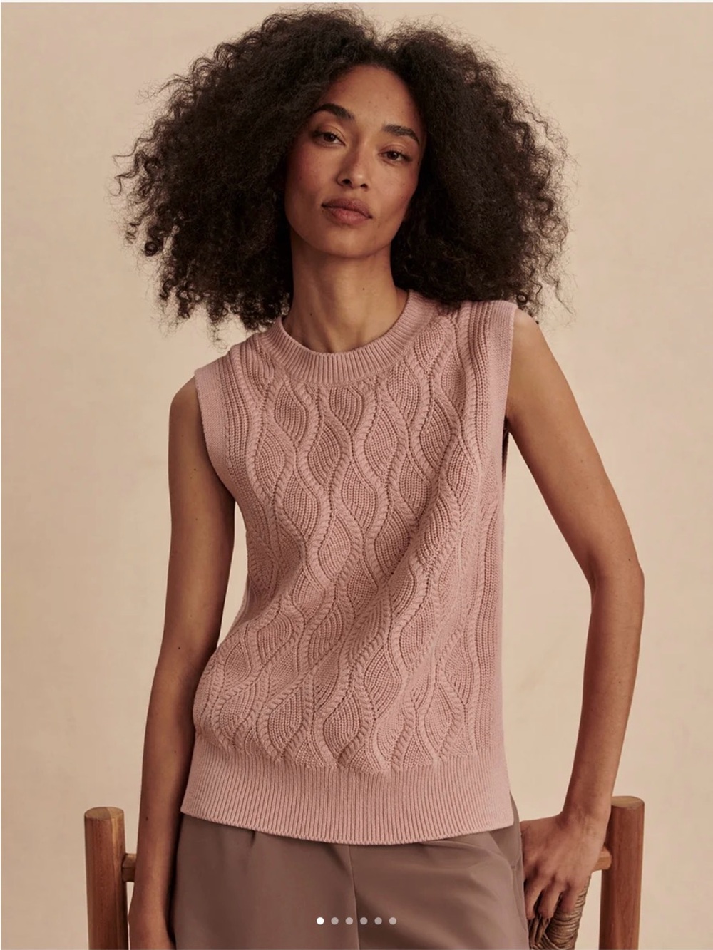 NWT Varley Teller Longline Knit Tank in Misty Rose